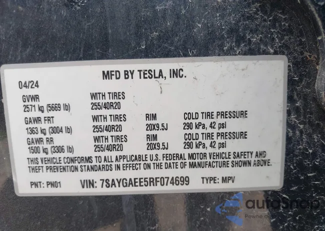 7SAYGAEE5RF074699: 40537868