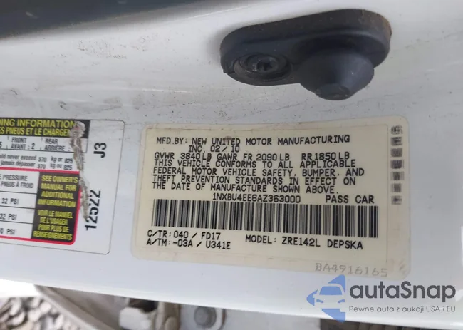 1NXBU4EE6AZ363000: 40554637