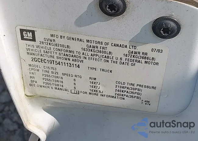 2GCEC19T541113114: 40554999