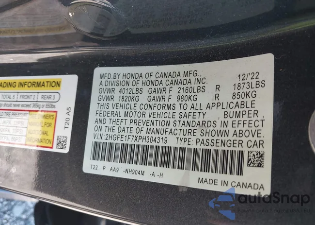 2HGFE1F7XPH304319: 40560713