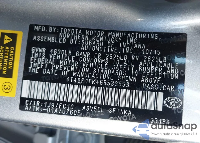 4T4BF1FK4GR532653: 40562611