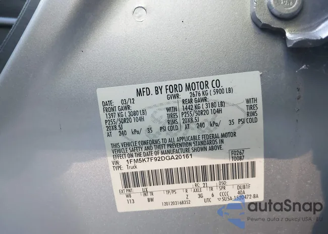 1FM5K7F92DGA20161: 40565593