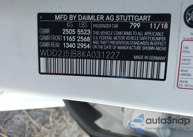 WDD2J5JB8KA031227: 40568138