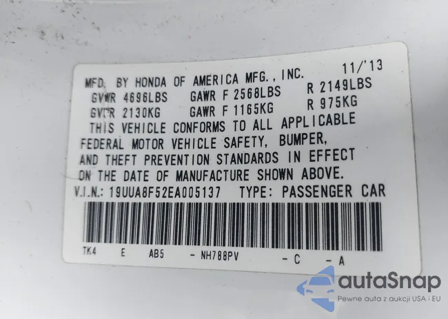 19UUA8F52EA005137: 40567547