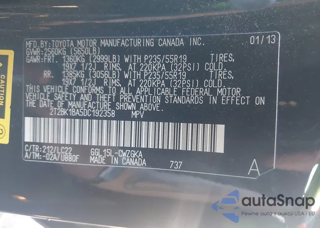 2T2BK1BA5DC192358: 40568751