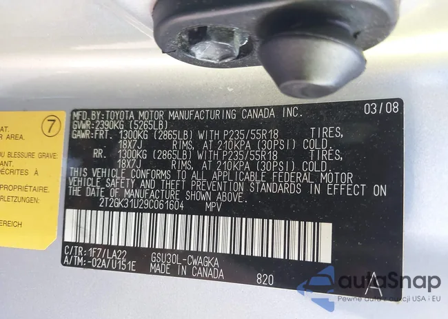 2T2GK31U29C061604: 40569747