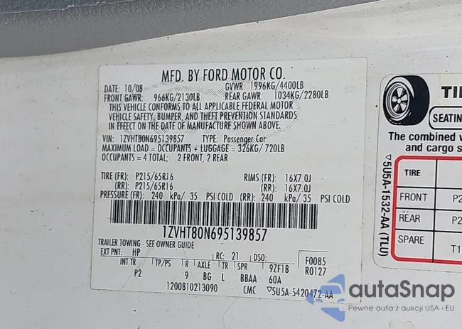 1ZVHT80N695139857: 40584789