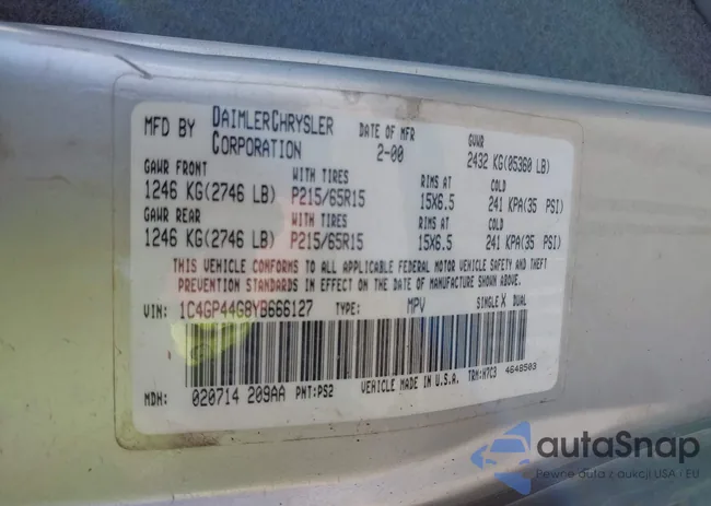 1C4GP44G8YB666127: 40585232