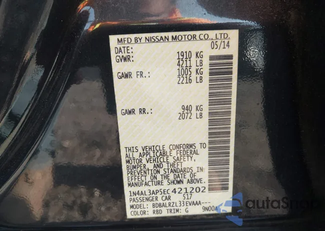 1N4AL3AP5EC421202: 40586397