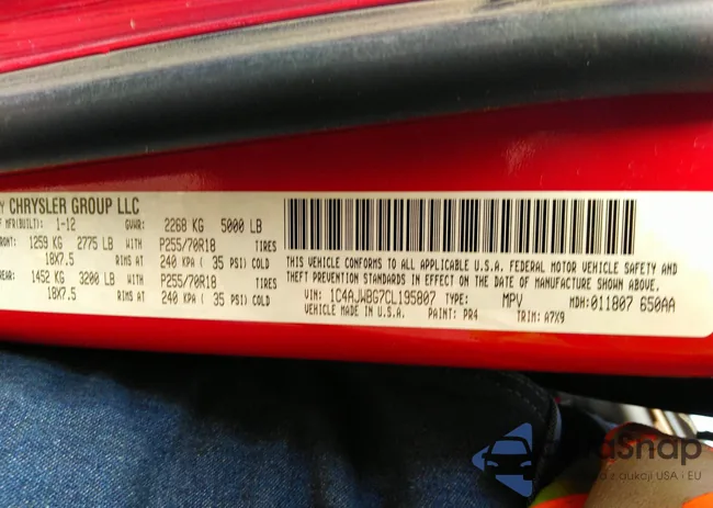 1C4AJWBG7CL195807: 40587832