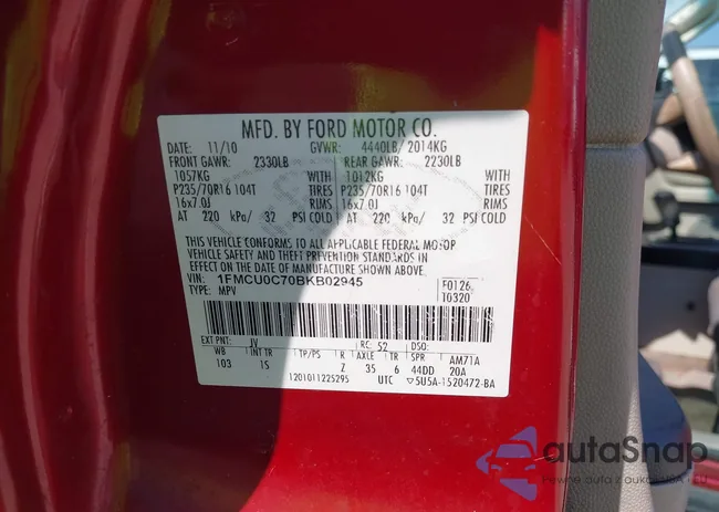 1FMCU0C70BKB02945: 40589143