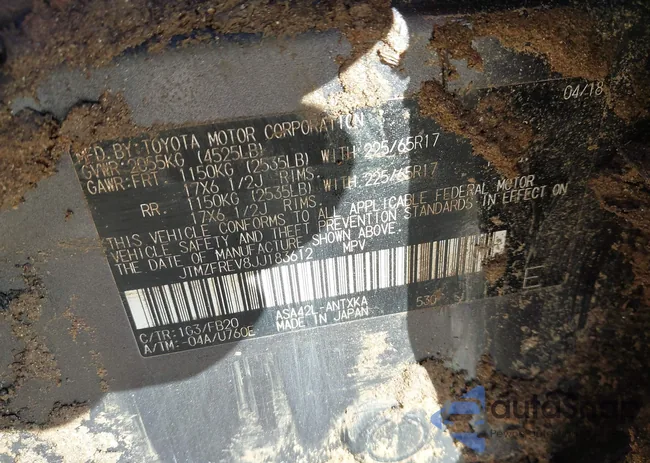 JTMZFREV8JJ183612: 40597970