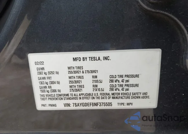 7SAYGDEF8NF375505: 40599517