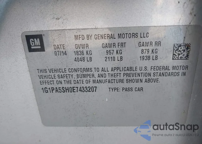 1G1PA5SH0E7433207: 40599852