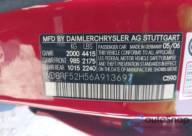 WDBRF52H56A913697: 40600007