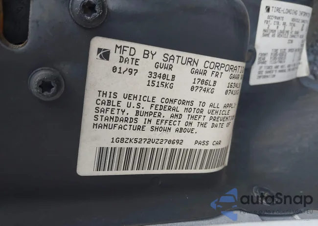 1G8ZK5272VZ270692: 40600008