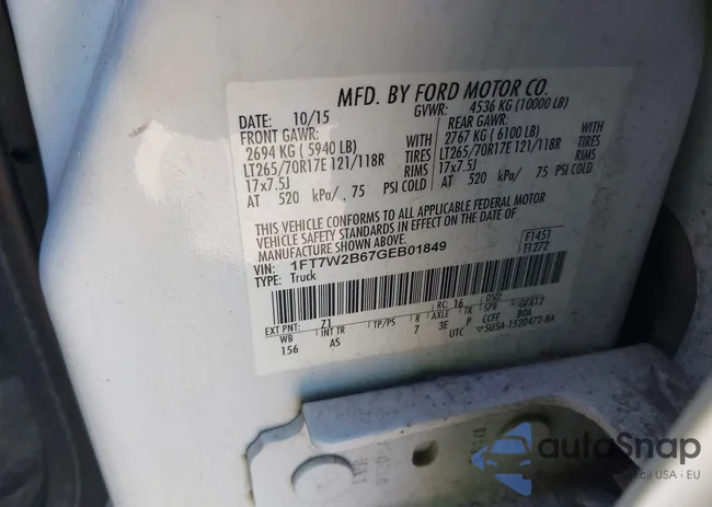 1FT7W2B67GEB01849: 40602600