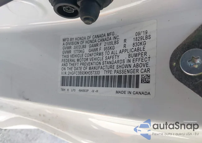 2HGFC3B93KH357333: 40603237