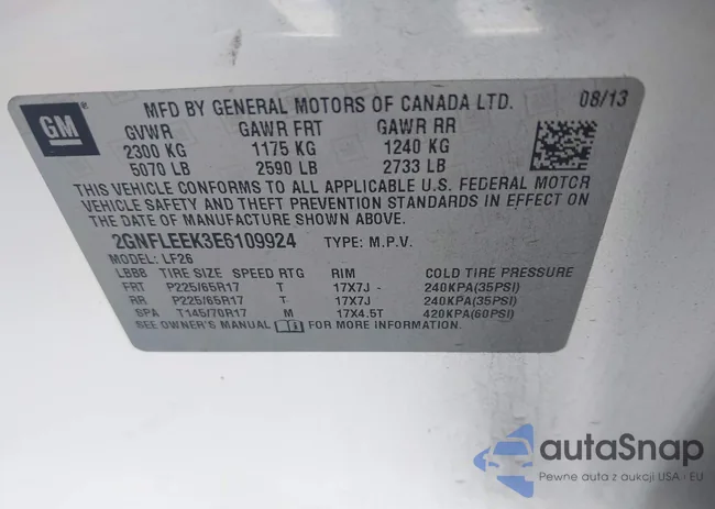 2GNFLEEK3E6109924: 40605112