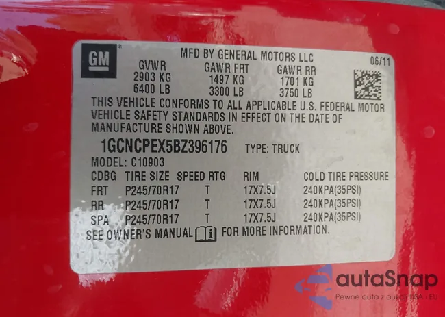 1GCNCPEX5BZ396176: 40612229