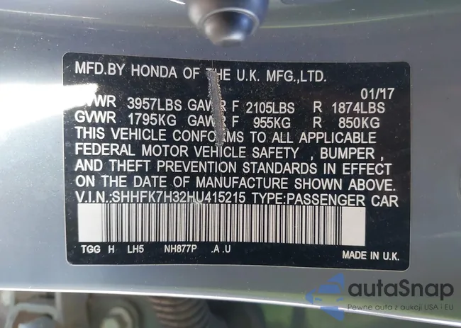 SHHFK7H32HU415215: 40615698