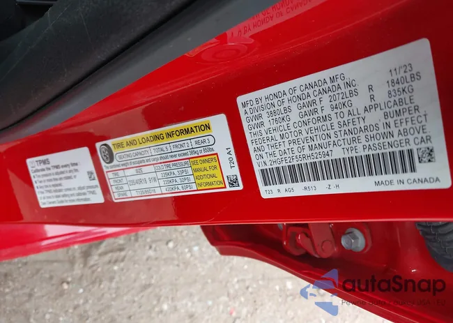 2HGFE2F55RH525947: 40620090