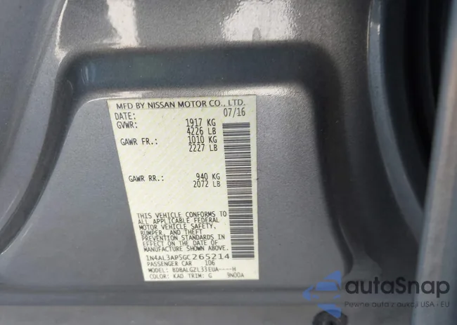 1N4AL3AP5GC265214: 40624584