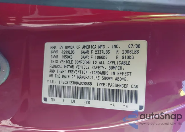 1HGCS12308A028568: 40625979