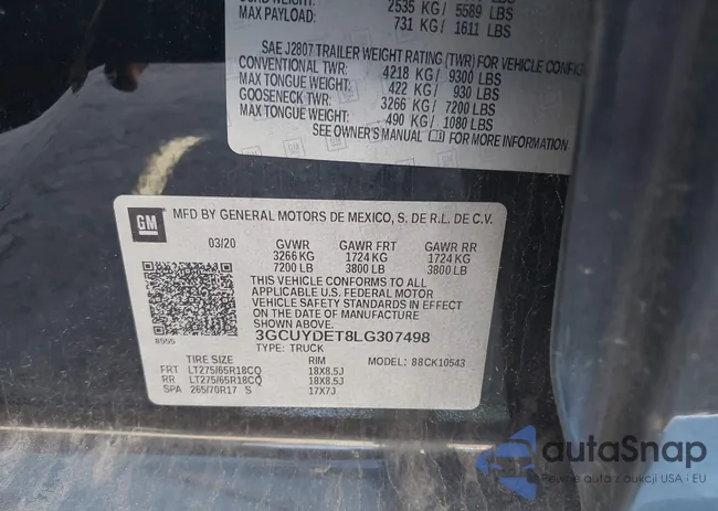 3GCUYDET8LG307498: 40628612