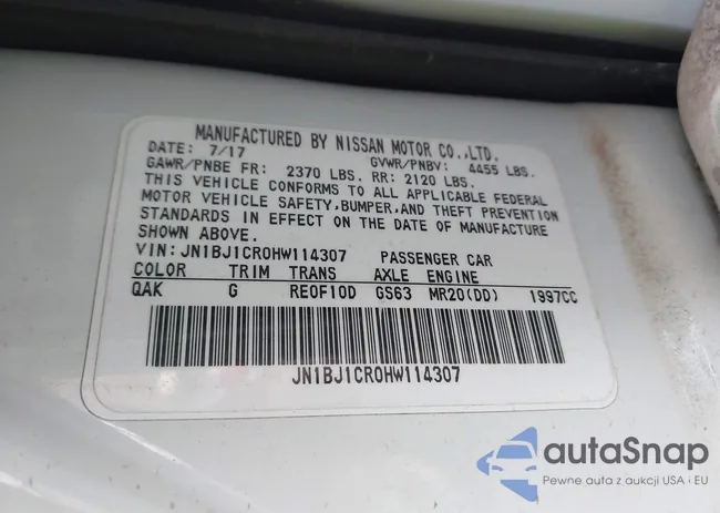 JN1BJ1CR0HW114307: 40630679