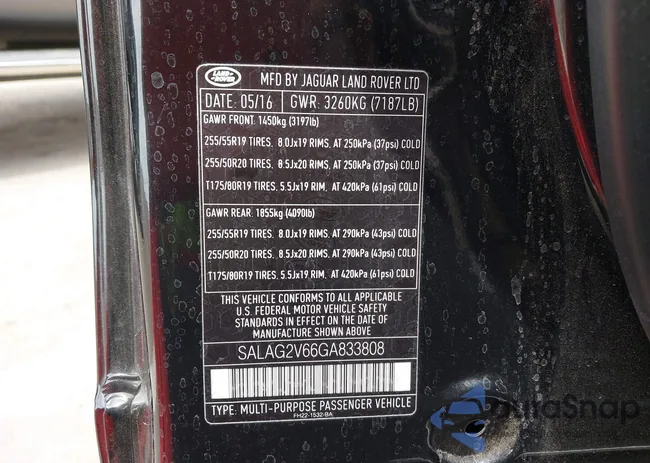 SALAG2V66GA833808: 40630890