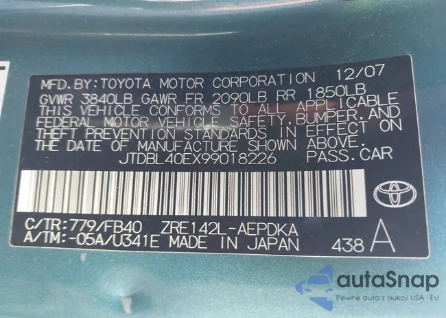 JTDBL40EX99018226: 40631929