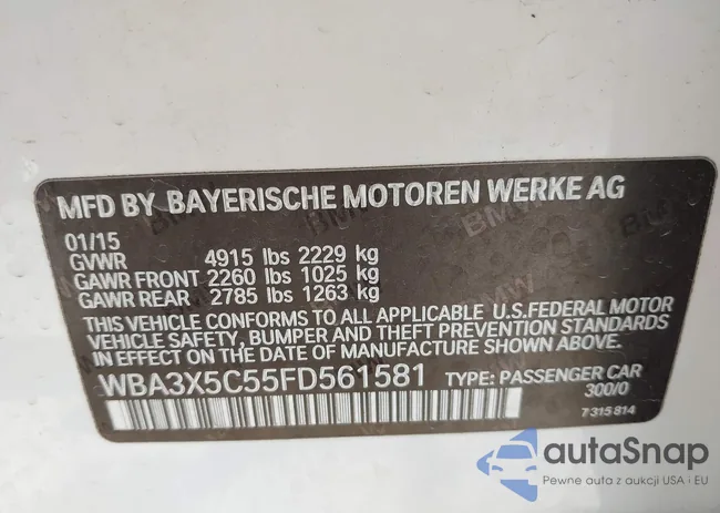 WBA3X5C55FD561581: 40634818