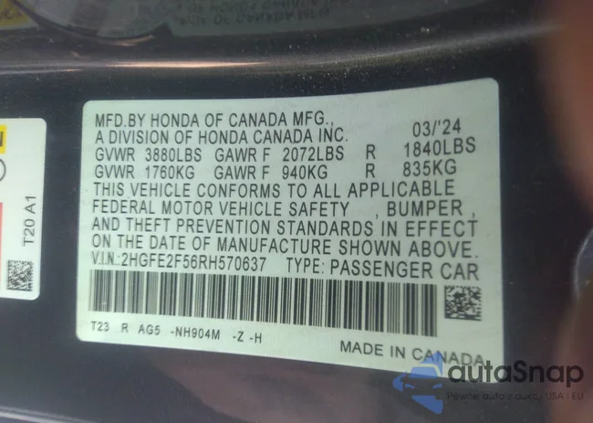 2HGFE2F56RH570637: 40635784