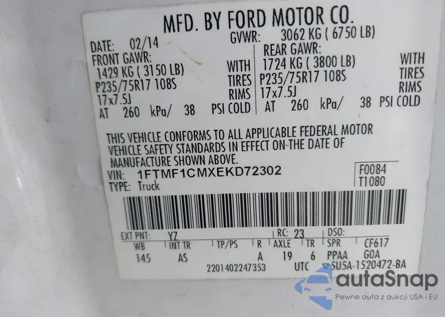 1FTMF1CMXEKD72302: 40636843