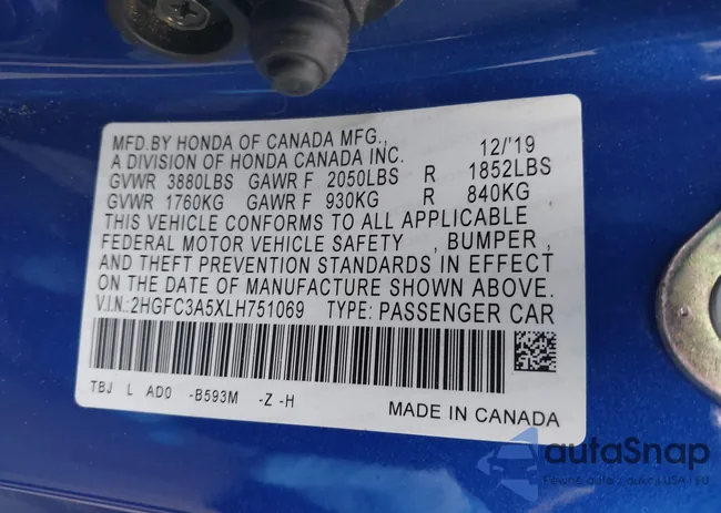 2HGFC3A5XLH751069: 40636072