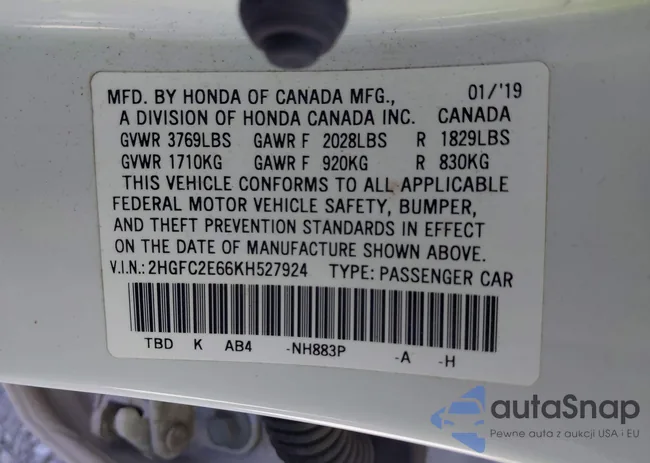 2HGFC2E66KH527924: 40638047