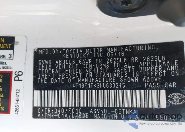 4T1BF1FK3HU630245: 40640774