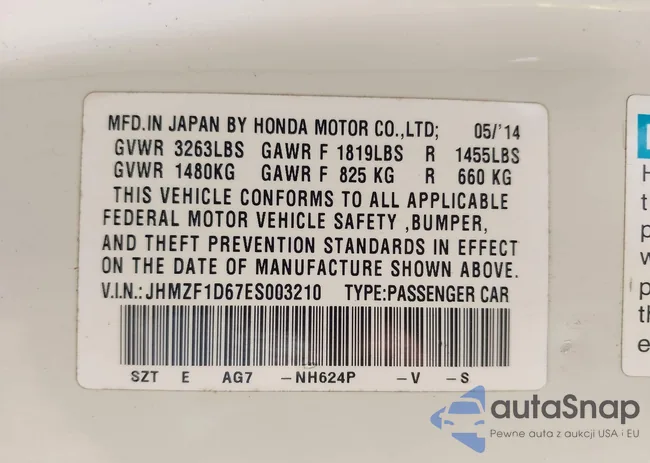 JHMZF1D67ES003210: 40641029