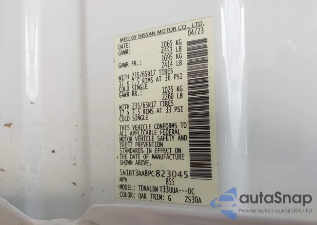 5N1BT3AA8PC823045: 40642142