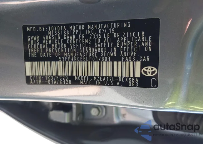 5YFP4RCE6LP017801: 40645836