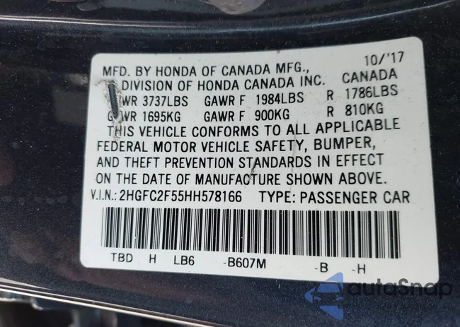 2HGFC2F55HH578166: 40646641