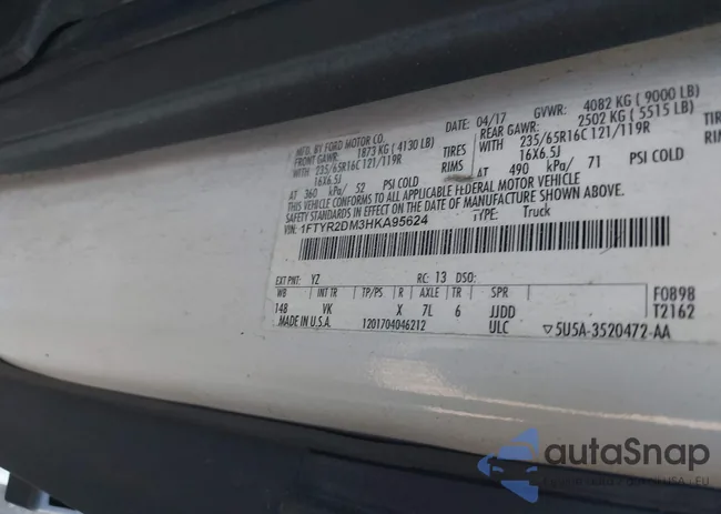 1FTYR2DM3HKA95624: 40652007