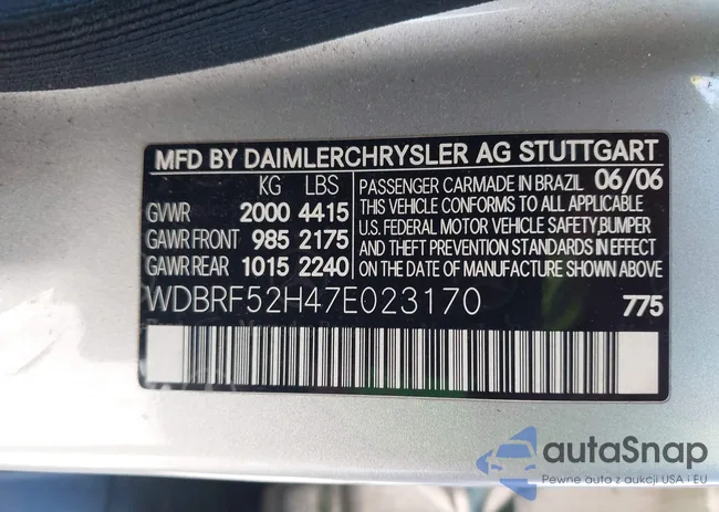 WDBRF52H47E023170: 40657595