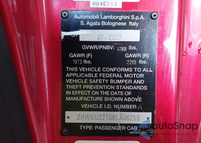 ZHWGU22T08LA06259: 40660209