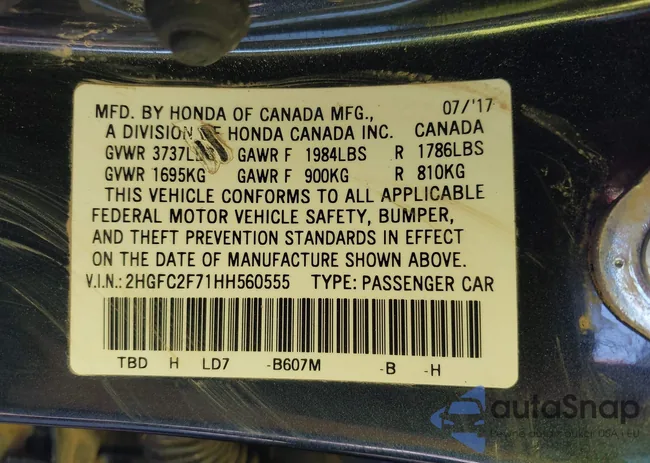 2HGFC2F71HH560555: 40660602