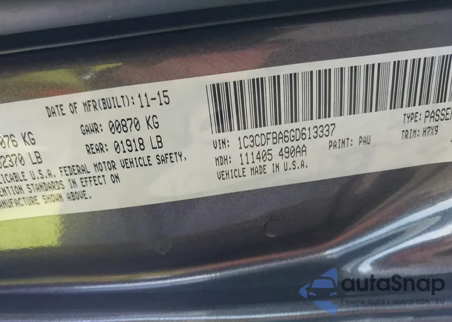 1C3CDFBA6GD613337: 40660098