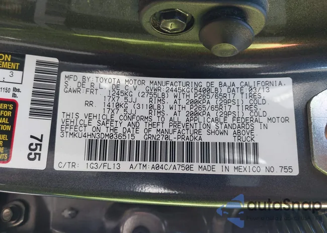 3TMKU4HN3DM036515: 40661203