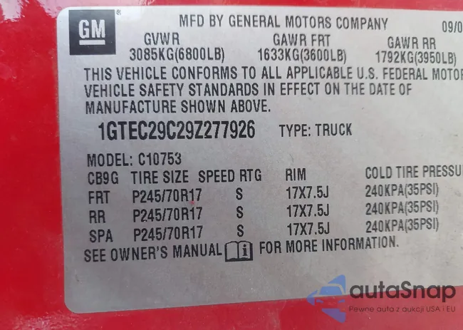 1GTEC29C29Z277926: 40662461