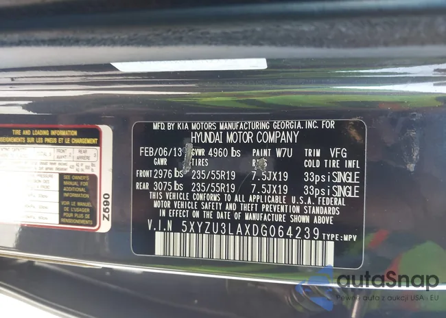 5XYZU3LAXDG064239: 40663331